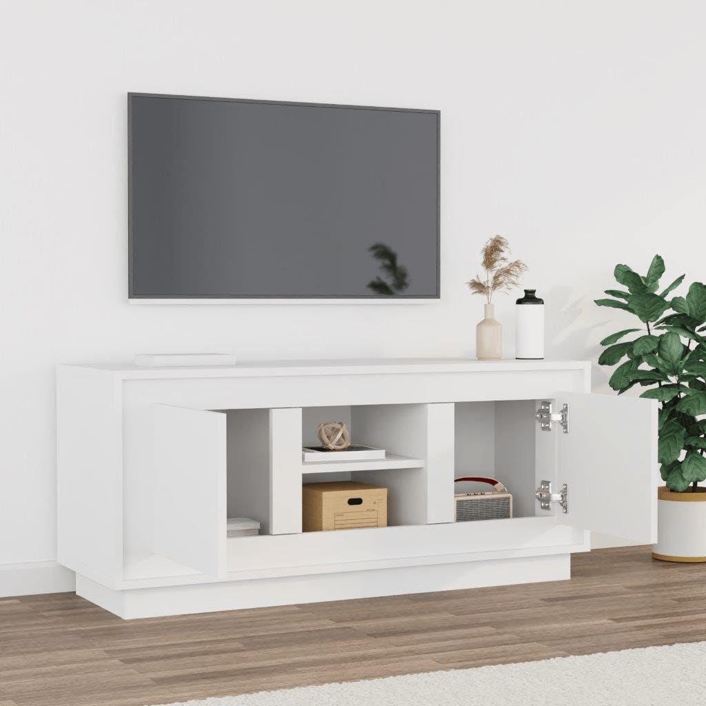 vidaXL TV skrinka biela 102x35x45 cm kompozitné drevo