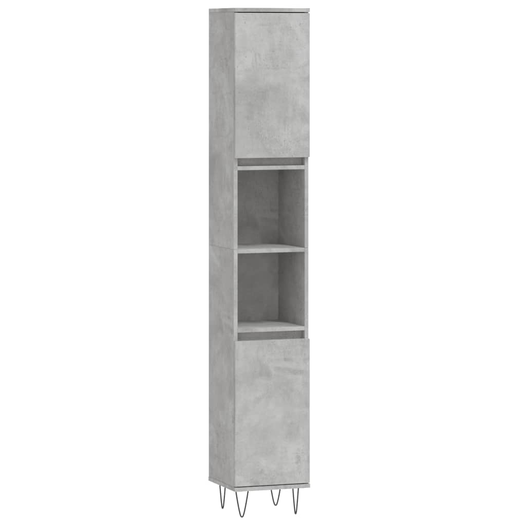 vidaXL 3-dielna súprava kúpeľňových skriniek betónová kompozitné drevo