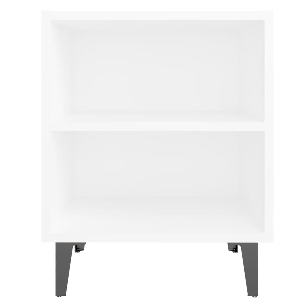 vidaXL Nočný stolík s kovovými nohami, biely 40x30x50 cm