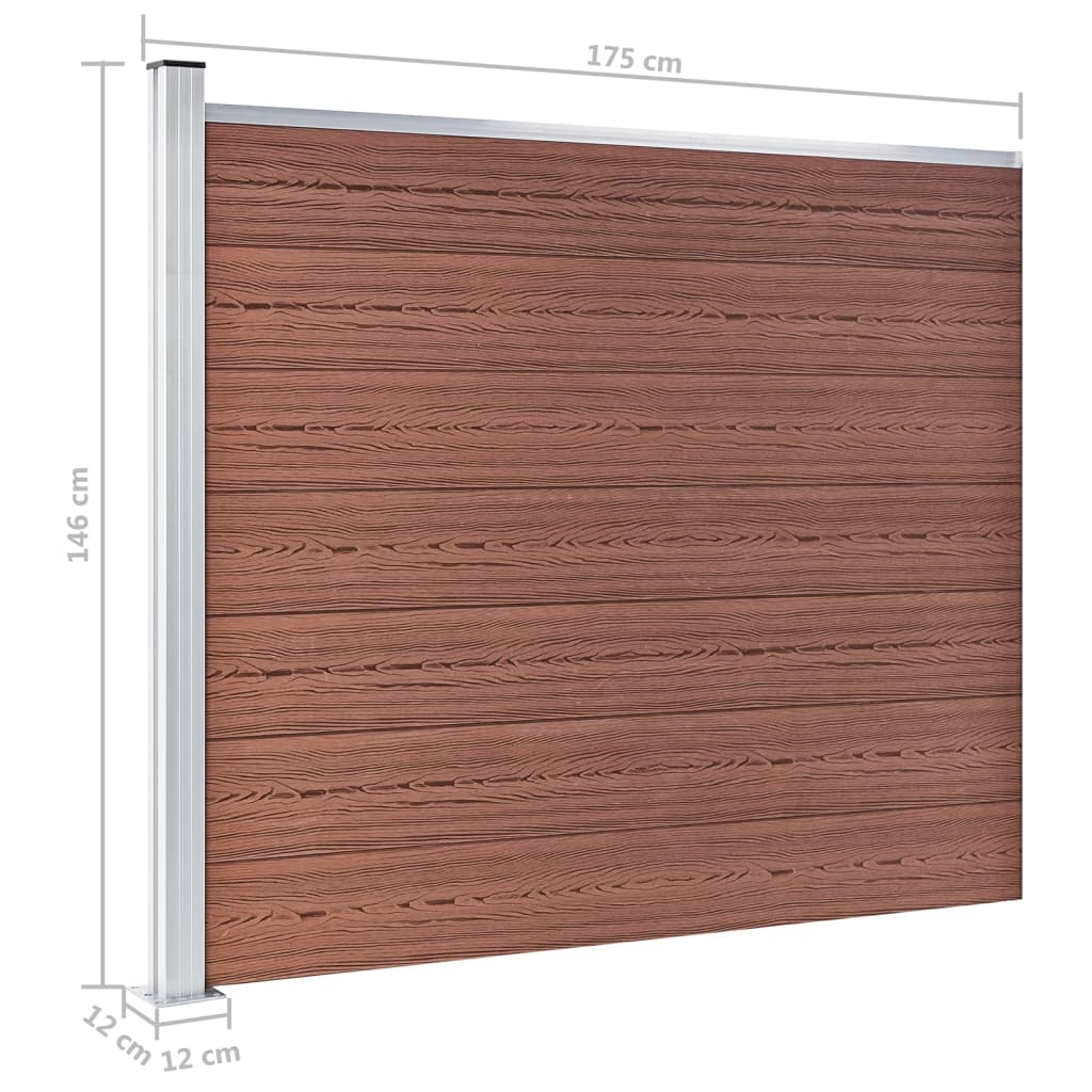 vidaXL Sada plotových panelov WPC 353x146 cm hnedá