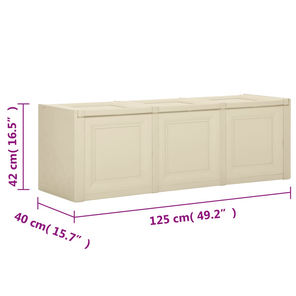 vidaXL Box na podložky, angorská biela 125x40x42 cm, 130 l