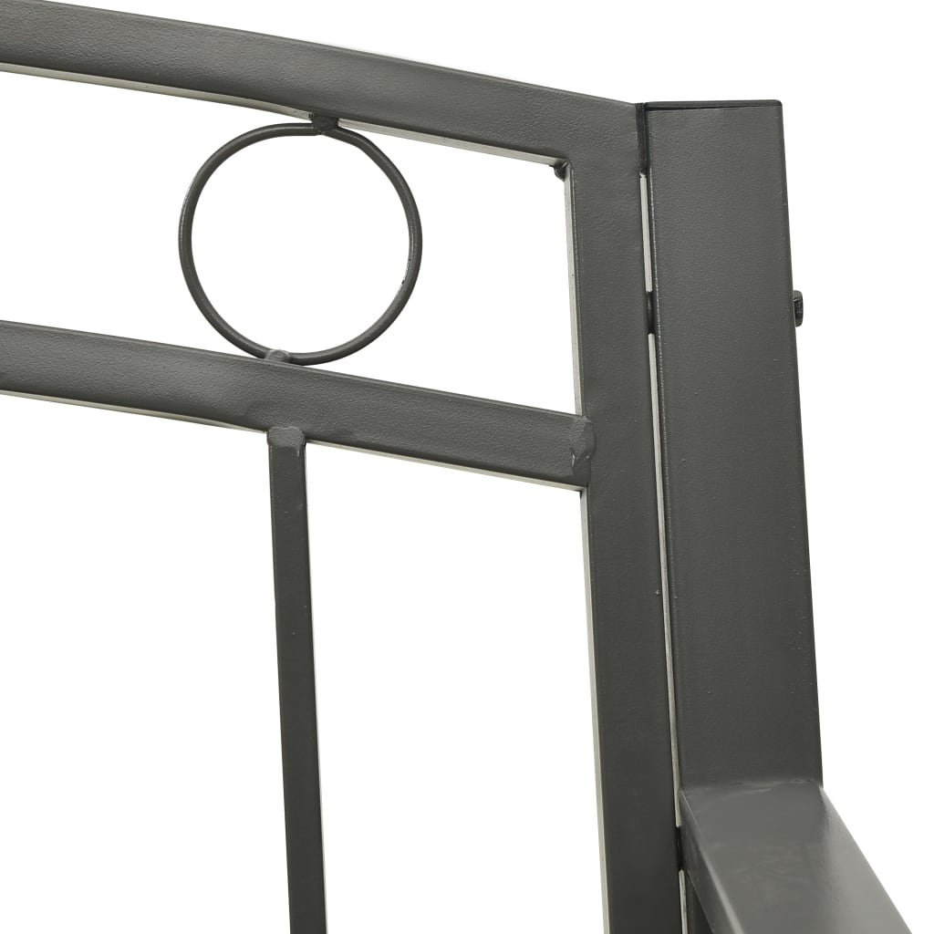 vidaXL Záhradná lavička so stolíkom 125 cm oceľ sivá