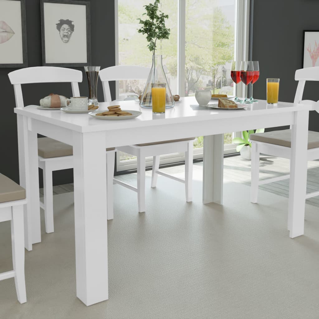vidaXL Jedálenský stôl, 140x80x75 cm, biely