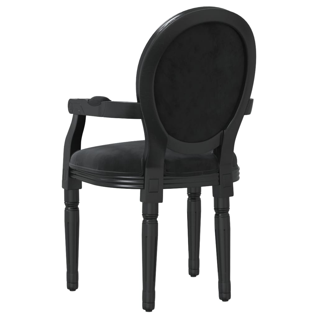 vidaXL Jedálenská stolička čierna 54x56x96,5 cm zamat