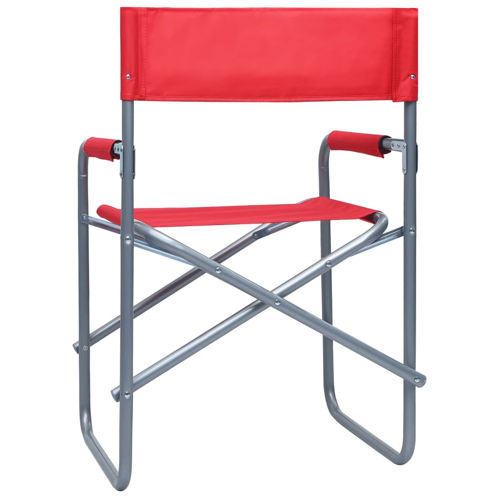 vidaXL Režisérske stoličky 2 ks, oceľ, červené