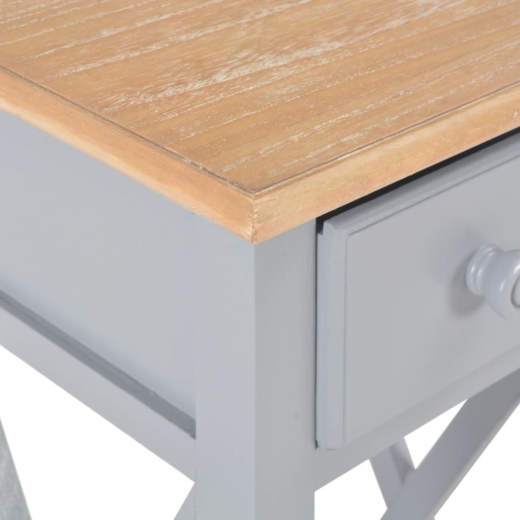 vidaXL Príručný stolík, sivý 27x27x65,5 cm, drevo