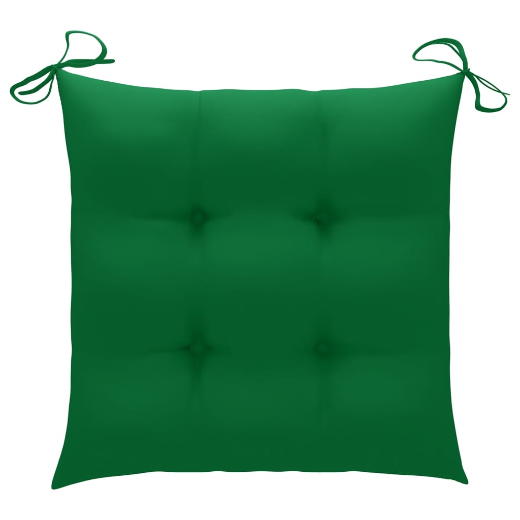 vidaXL Podložky na sedadlo 4 ks, 40x40x8 cm, zelené