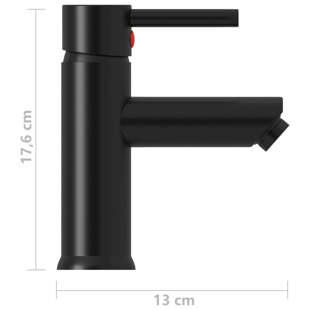 vidaXL Kúpelňová vodovodná batéria čierna 130x176 mm