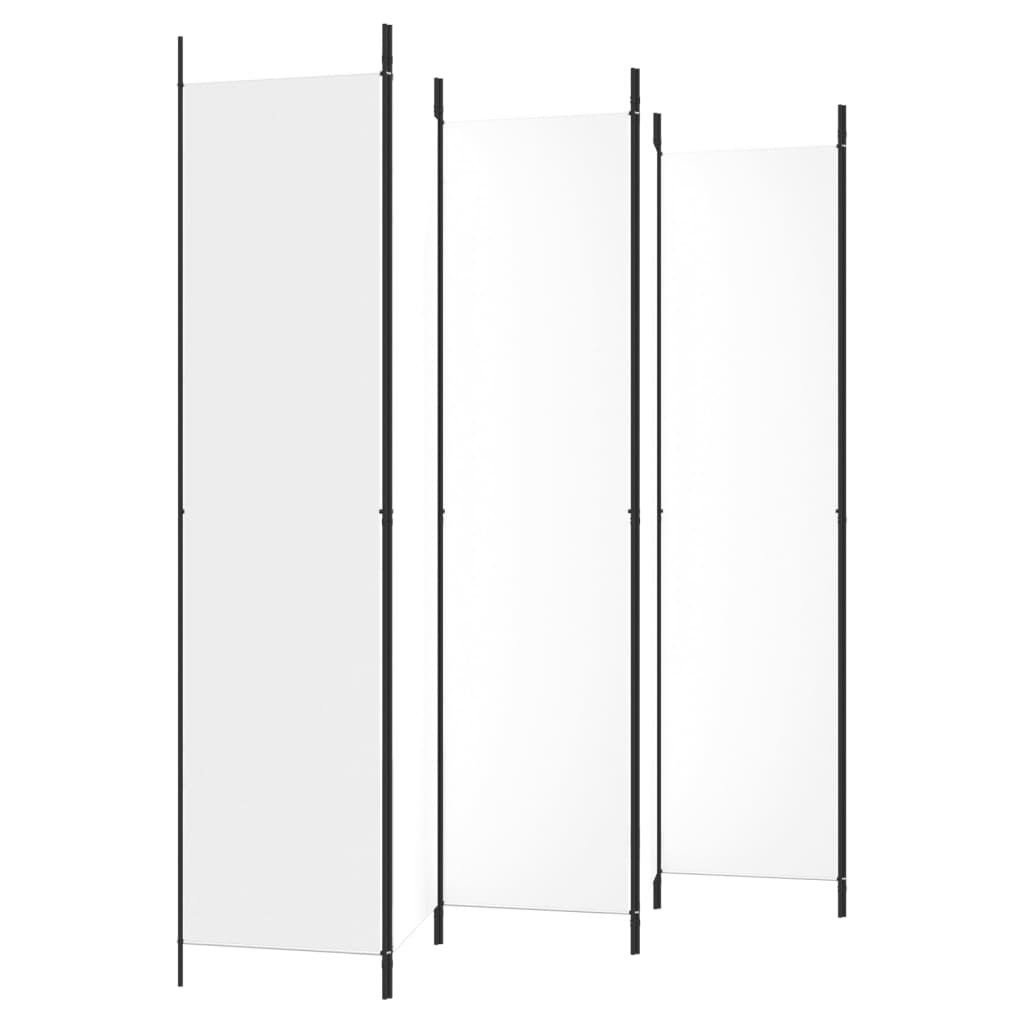 vidaXL 6-panelový paraván biely 300x220 cm látkový