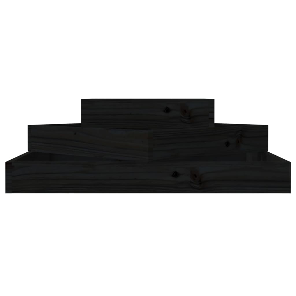 vidaXL Kvetináč čierny 83x83x27 cm borovicový masív