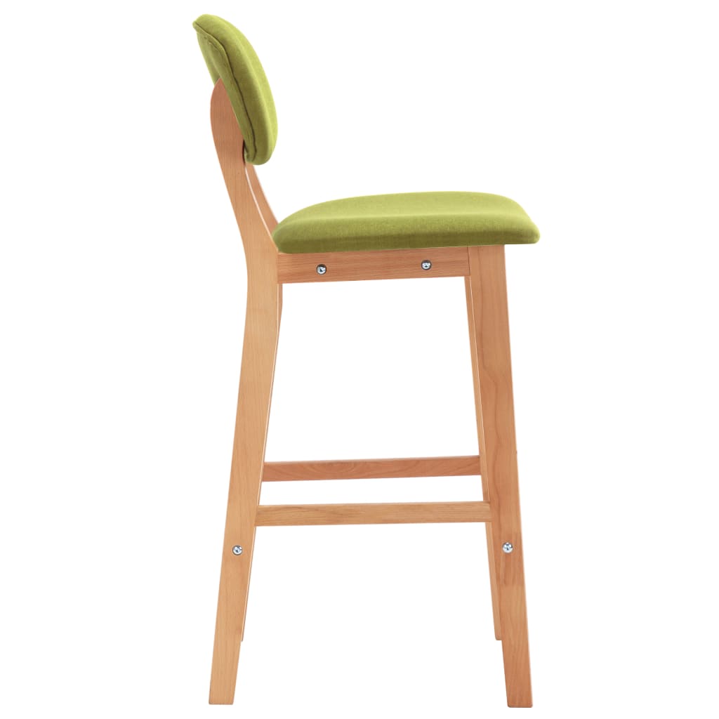 vidaXL Barové stoličky 2 ks zelené látkové