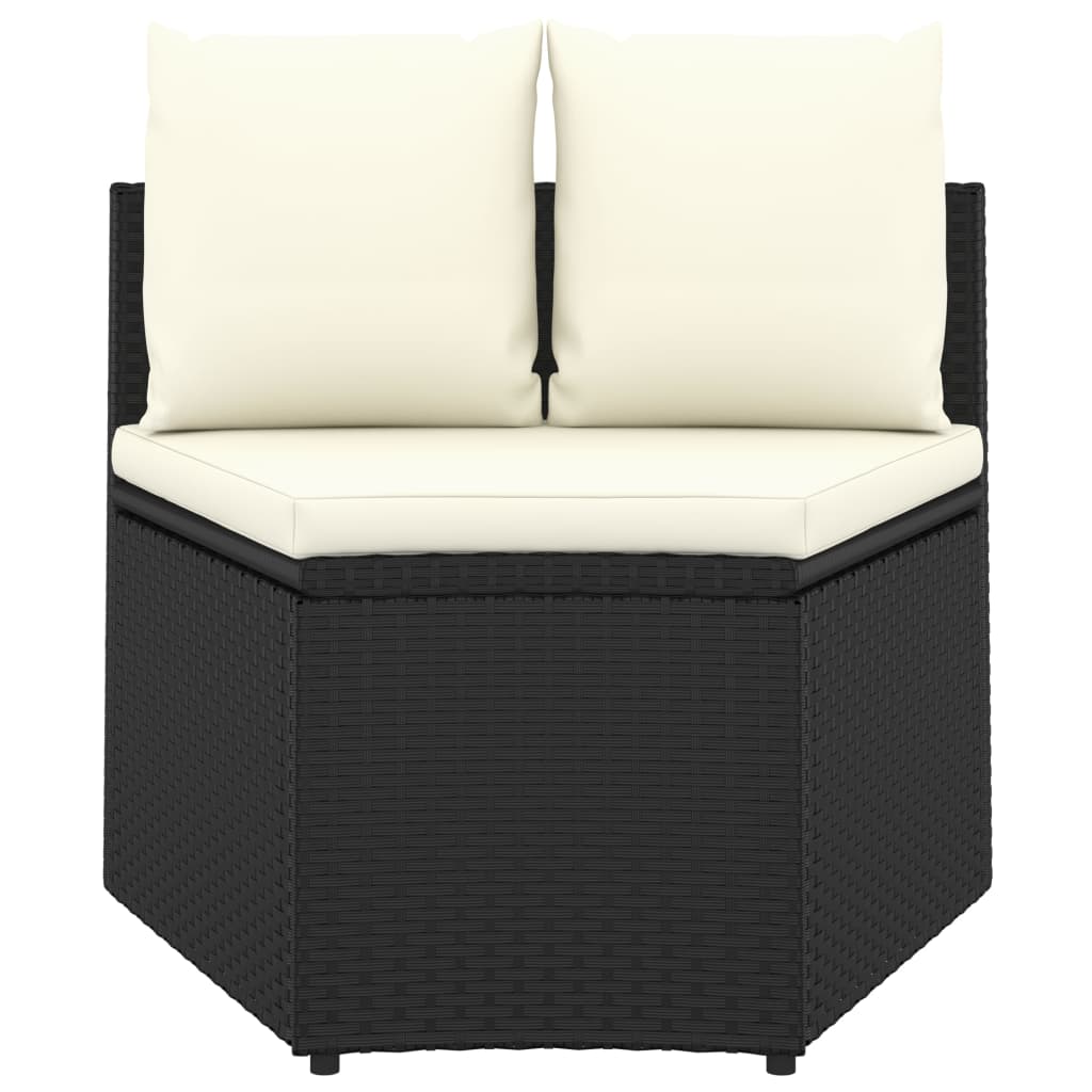 vidaXL 4-dielna záhradná sedacia súprava s podložkami polyratan čierna