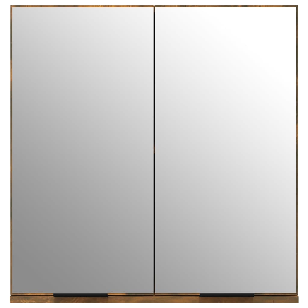 vidaXL Kúpeľňová zrkadlová skrinka dymový dub 64x20x67 cm