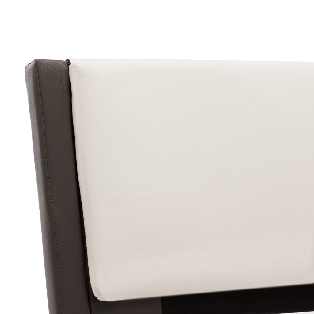 vidaXL Posteľný rám s LED, sivo biely, umelá koža 120x200 cm