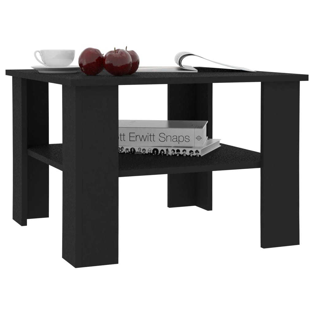 vidaXL Konferenčný stolík čierny 60x60x42 cm drevotrieska