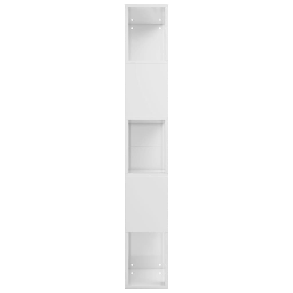 vidaXL Knižnica/deliaca stena, lesklá biela 45x24x159 cm