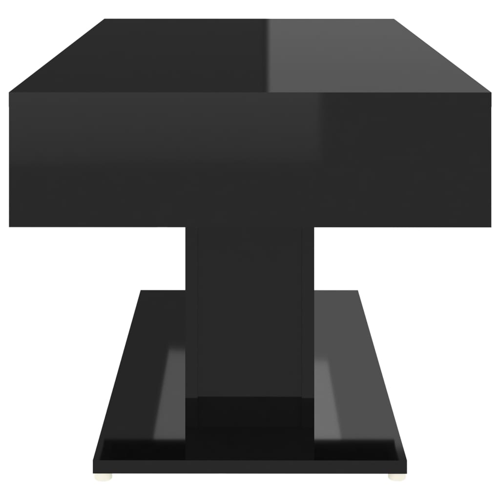 vidaXL Konferenčný stolík lesklý čierny 96x50x45 cm drevotrieska