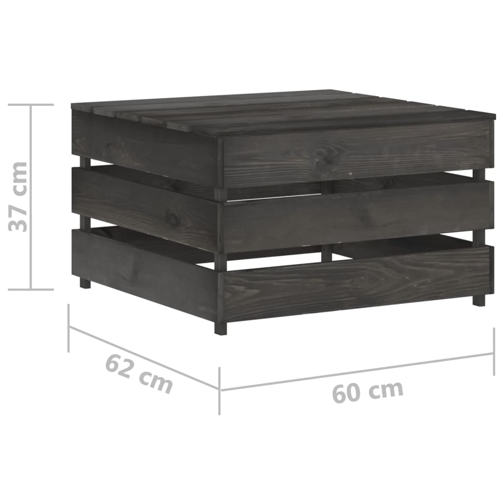vidaXL 8-dielna záhradná sedacia súprava sivé impregnované drevo