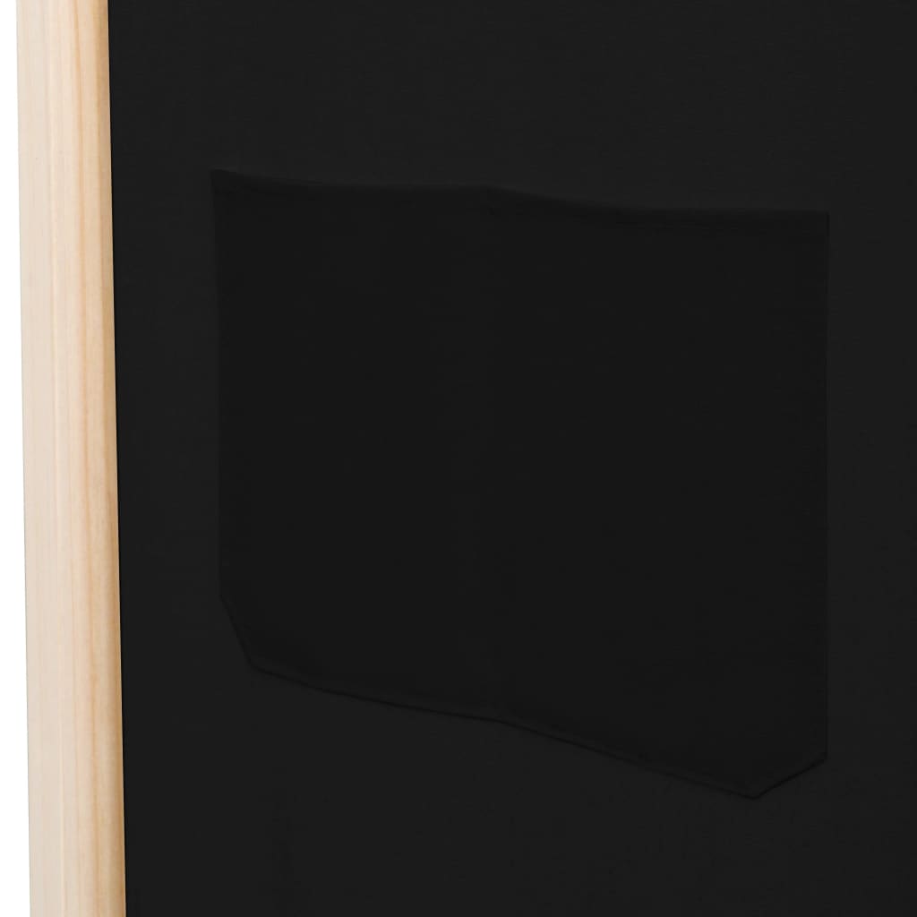 vidaXL 6-panelový paraván čierny 240x170x4 cm látkový