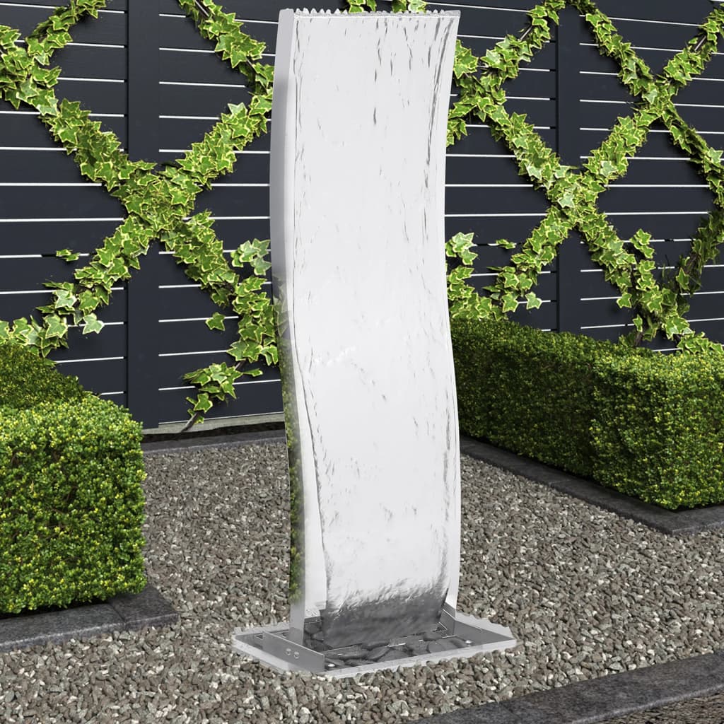 vidaXL Záhradná fontána s čerpadlom 108 cm nehrdzavejúca oceľ ohnutá