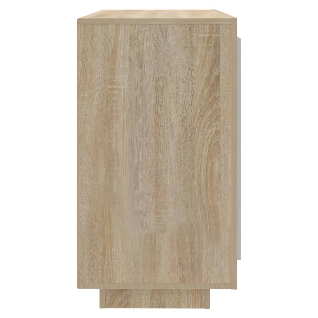 vidaXL Komoda biela a dub sonoma 80x40x75 cm spracované drevo