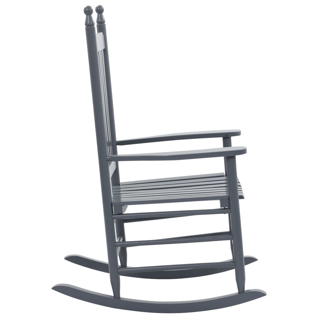 vidaXL Hojdacie kreslo so zaobleným sedadlom, sivé, topoľové drevo