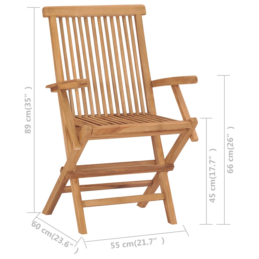 vidaXL Záhradné stoličky s krémovo-bielymi podložkami 4ks tíkový masív