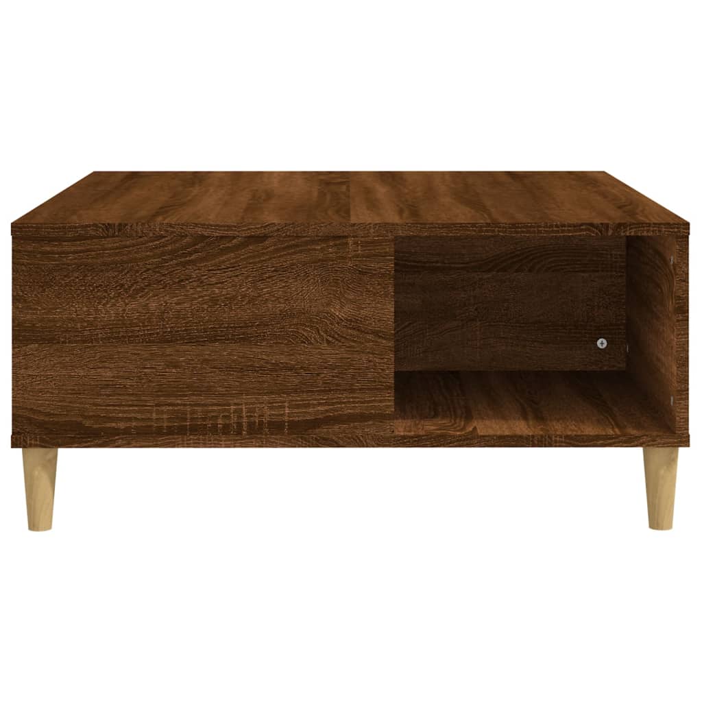 vidaXL Konferenčný stolík hnedý dub 80x80x36,5 cm spracované drevo