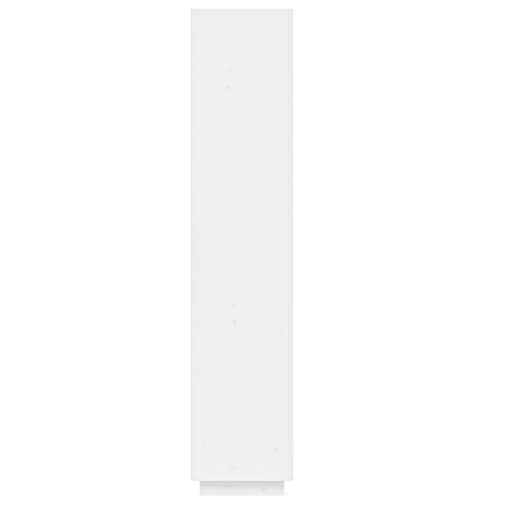 vidaXL Knižnica/deliaca stena biela 40x35x167 cm masívna borovica