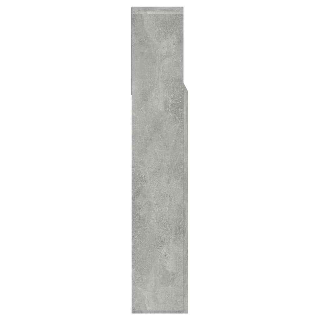 vidaXL Čelo postele so skrinkou betónovo sivé 140x19x103,5 cm
