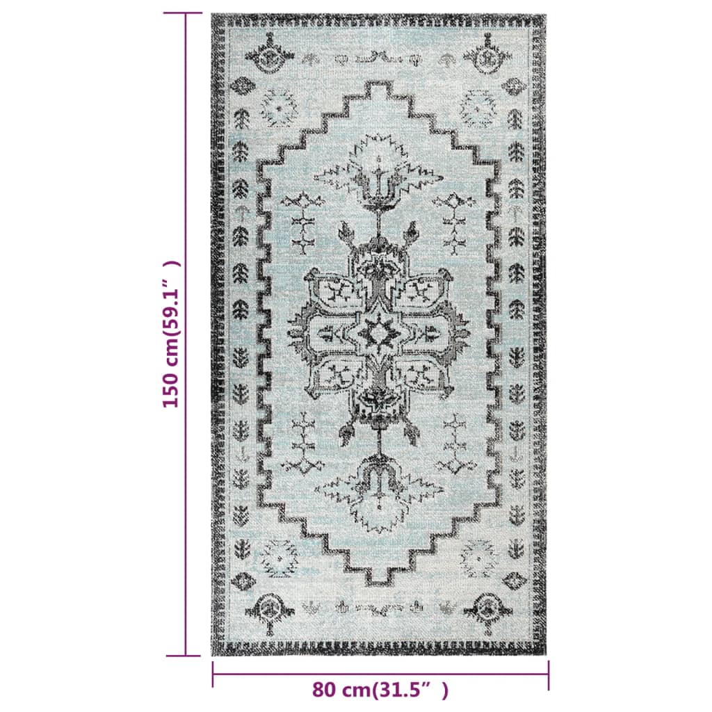 vidaXL Vonkajší koberec hladké tkanie 80x150 cm zelený a sivý