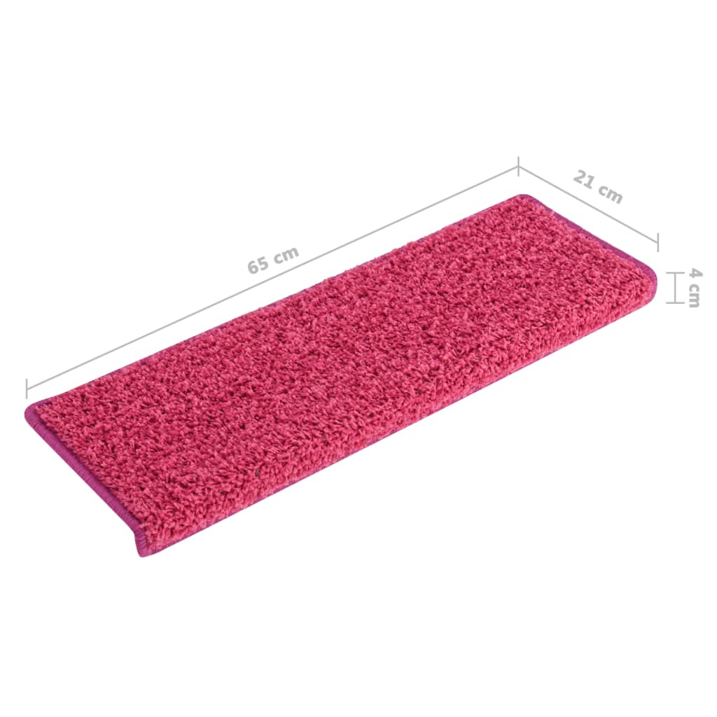 vidaXL Kobercové nášľapy na schody 15 ks 65x25 cm ružové