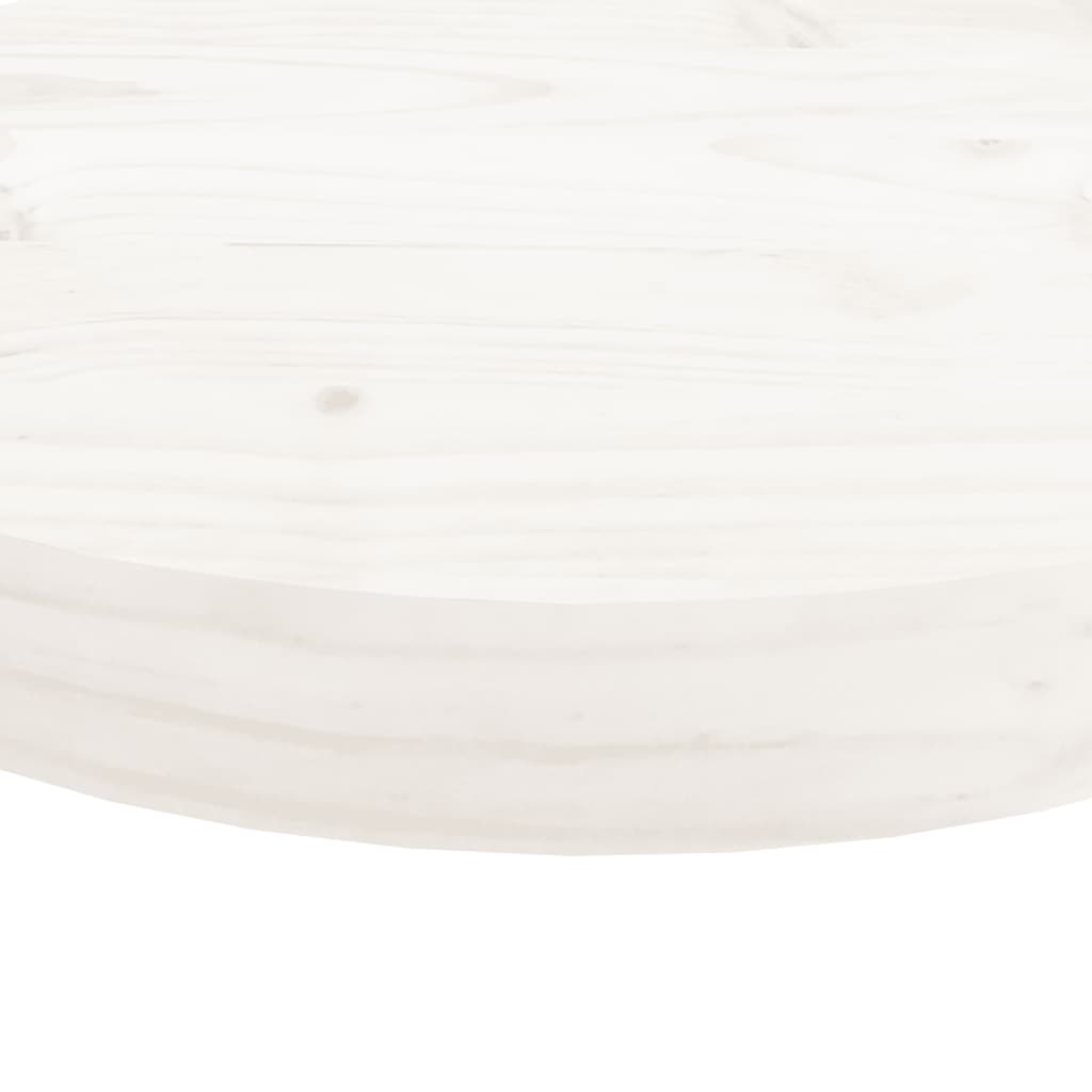 vidaXL Stolová doska okrúhla biela Ø30x3 cm masívna borovica
