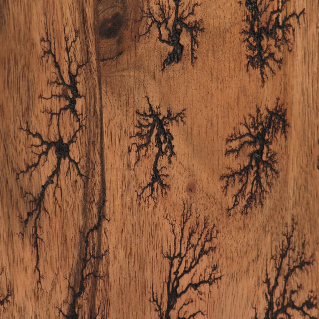 vidaXL Komoda masívne akáciové drevo s fraktálnymi vzormi 120x30x75 cm