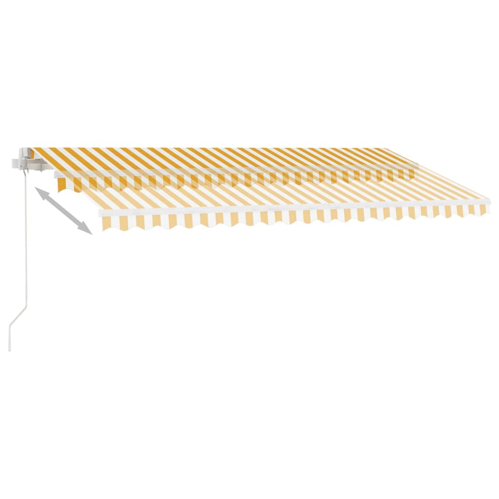 vidaXL Ručne zaťahovacia markíza s LED 400x300 cm žltá a biela