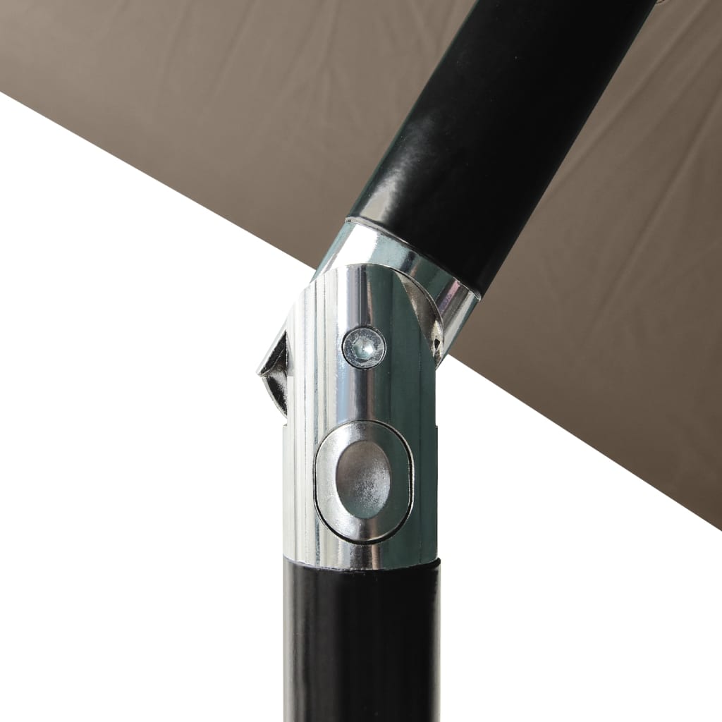 vidaXL Slnečník s LED a oceľovou tyčou sivohnedý 2x3 m