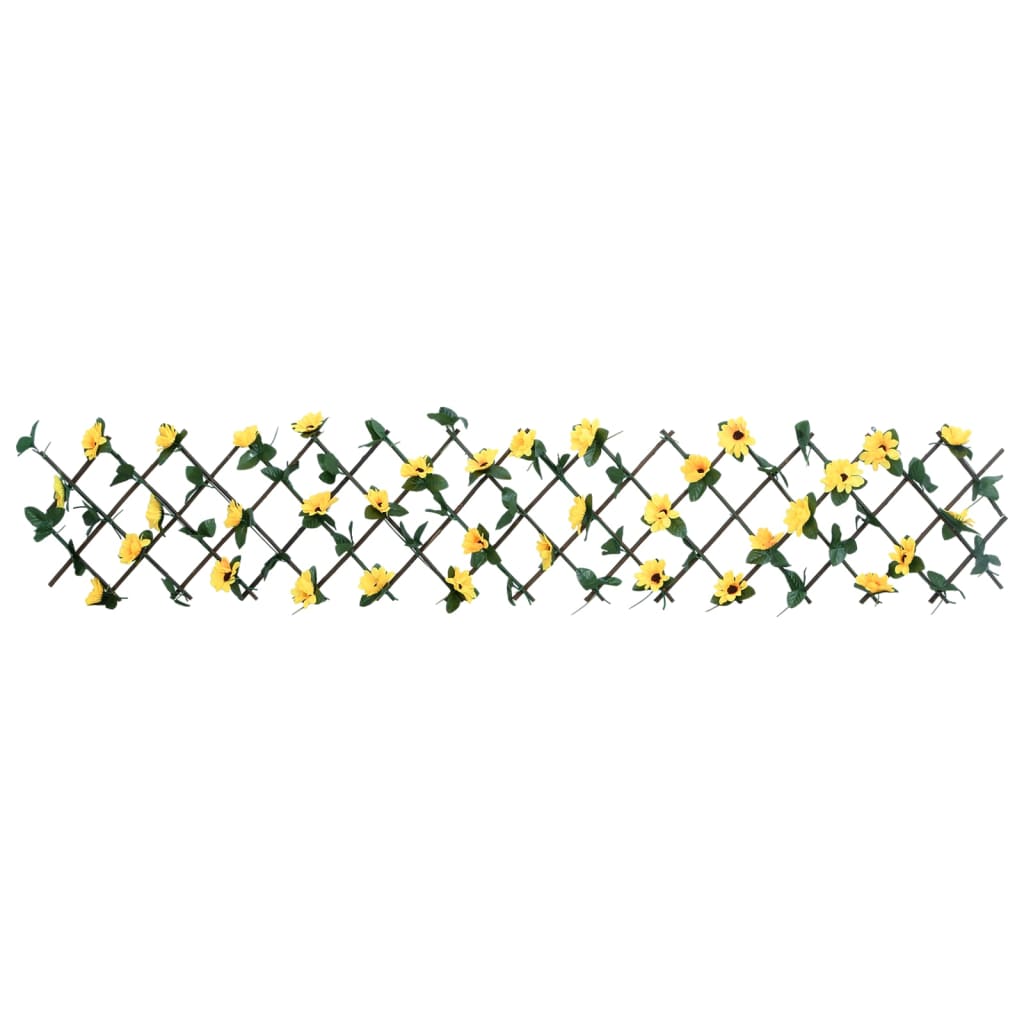 vidaXL Rozťahovacia mriežka s umelým brečtanom žltá 180x20 cm