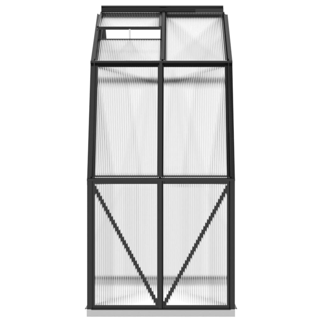 vidaXL Skleník s podkladovým rámom, antracitový 3,3 m², hliník