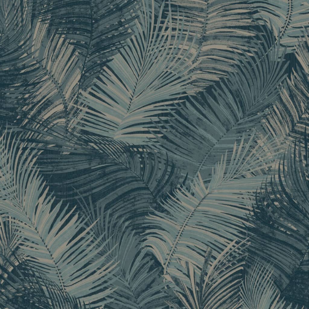 DUTCH WALLCOVERINGS Tapeta Palm benzínová modrá