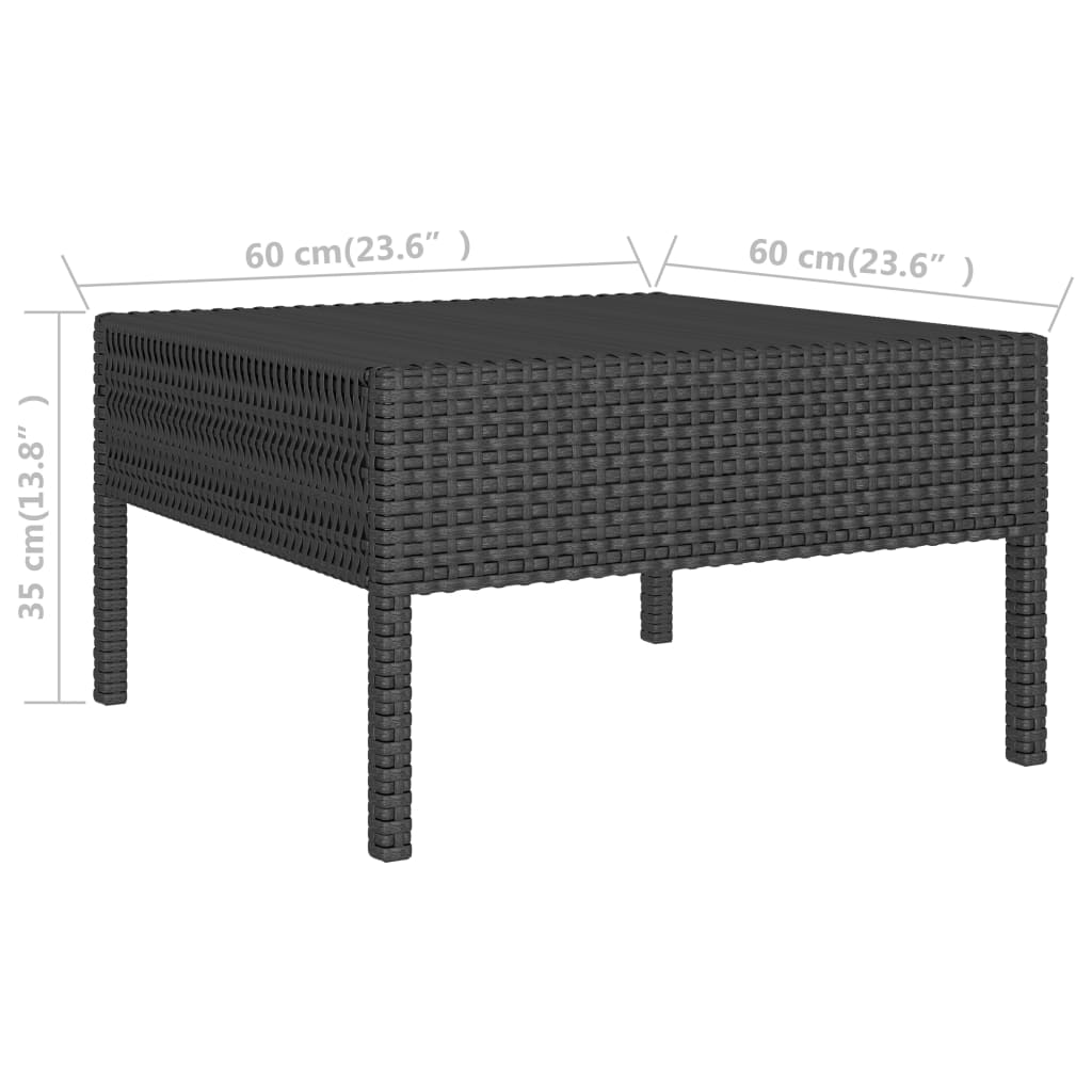 vidaXL 3-dielna záhradná sedacia súprava+podložky, čierna, polyratan
