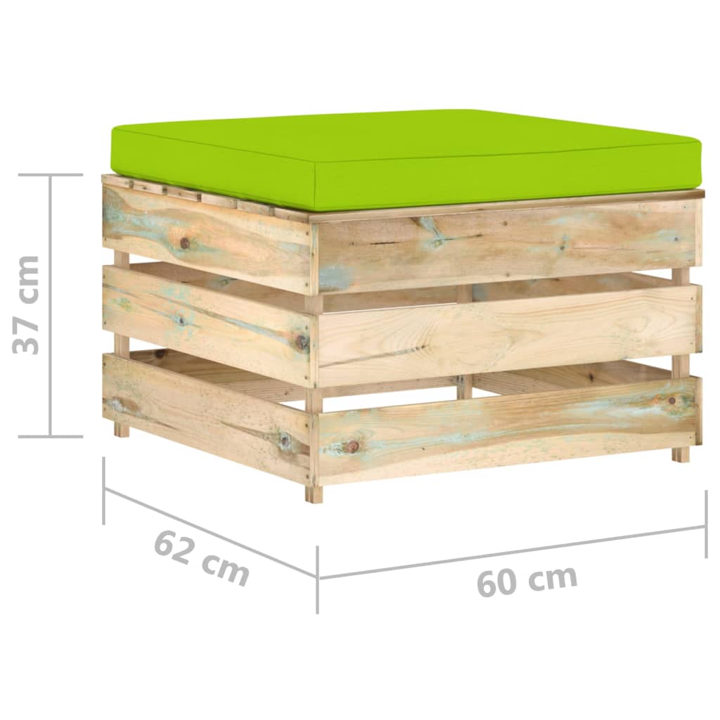 vidaXL 5-dielna záhradná súprava+podložky, zelené impregnované drevo