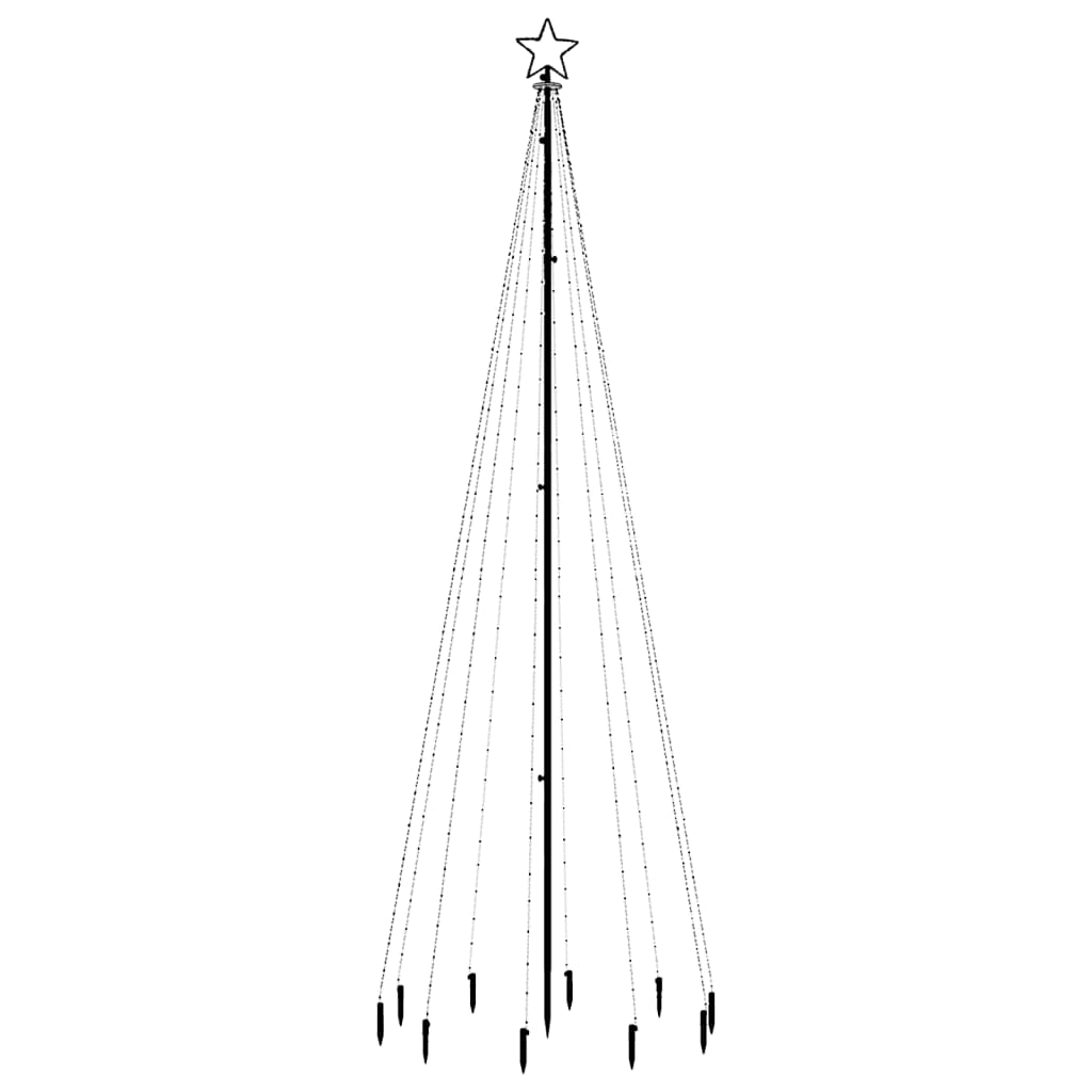 vidaXL Vianočný stromček s hrotom 310 studených a bielych LED 300 cm