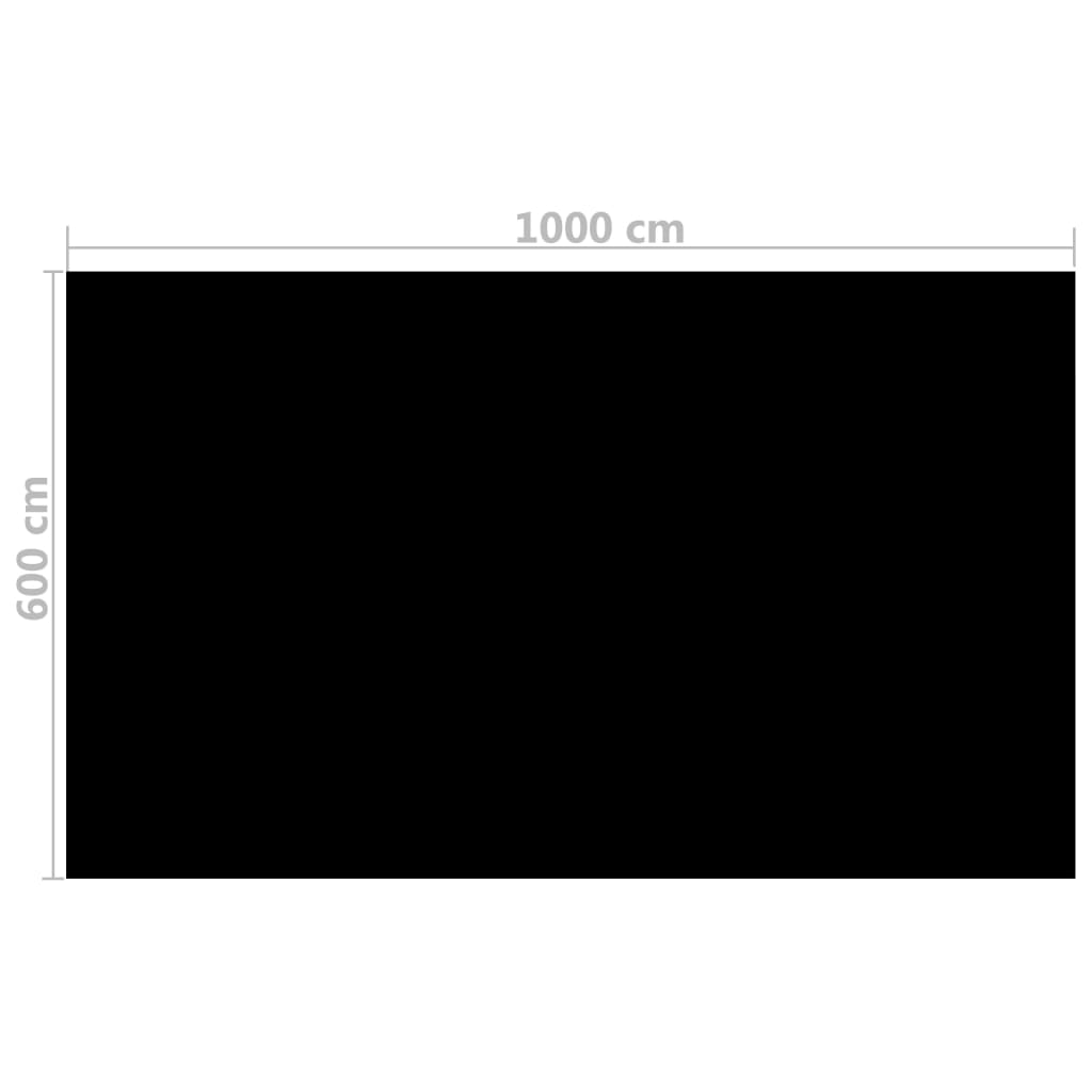 vidaXL Obdĺžniková bazénová plachta 1000x600 cm, PE, čierna