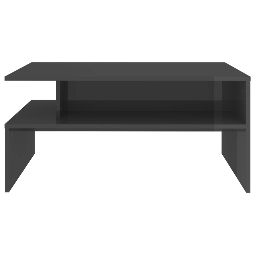 vidaXL Konferenčný stolík lesklý sivý 90x60x42,5 cm drevotrieska