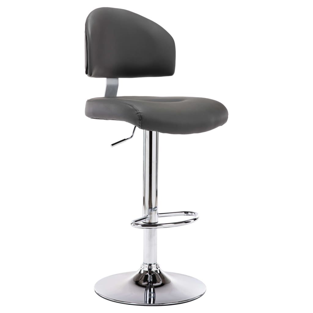 vidaXL Barová stolička, sivá, umelá koža