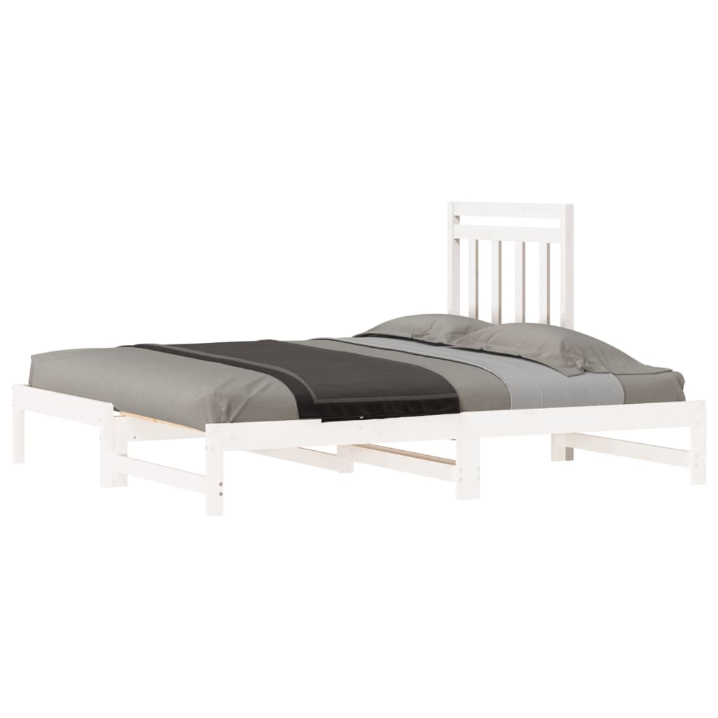 vidaXL Rozkladacia denná posteľ biela 2x(90x190) cm borovicový masív