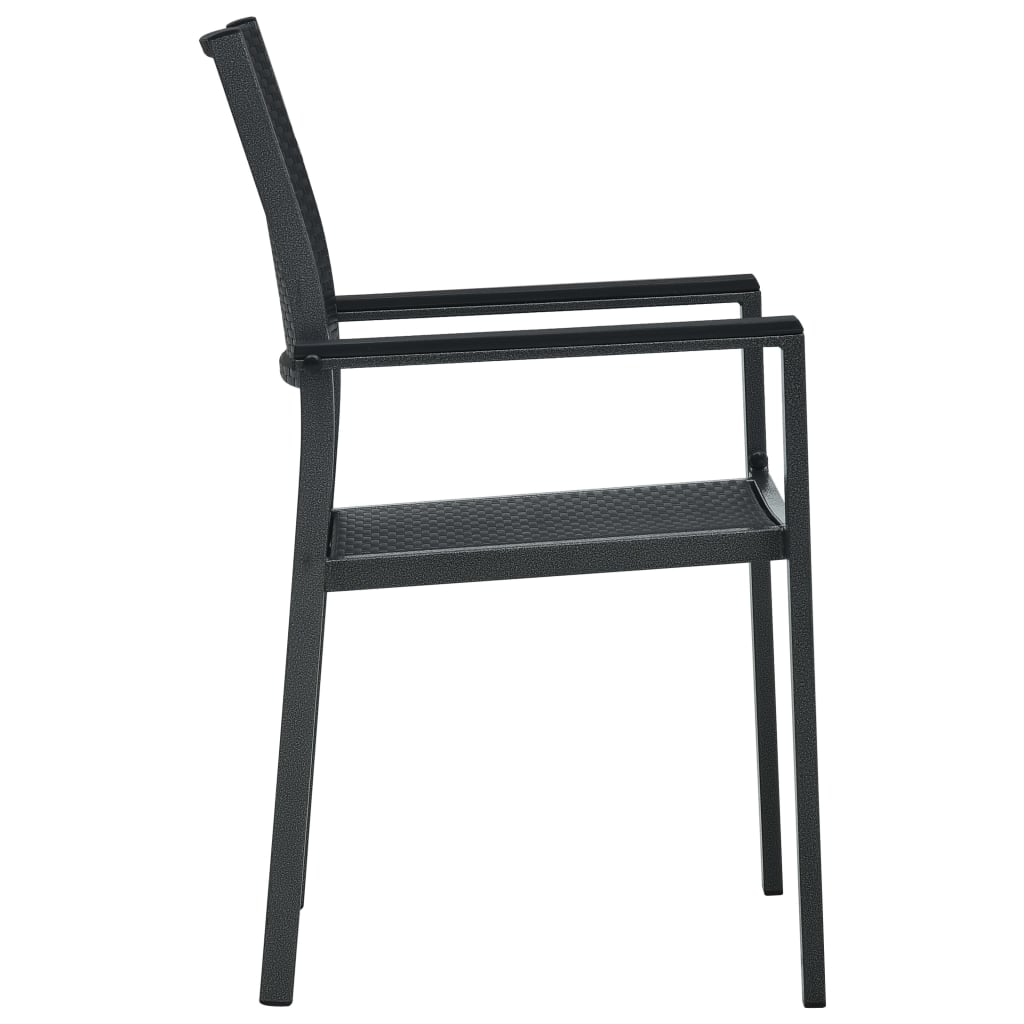 vidaXL Záhradné stoličky 4 ks čierne plastové ratanový vzhľad