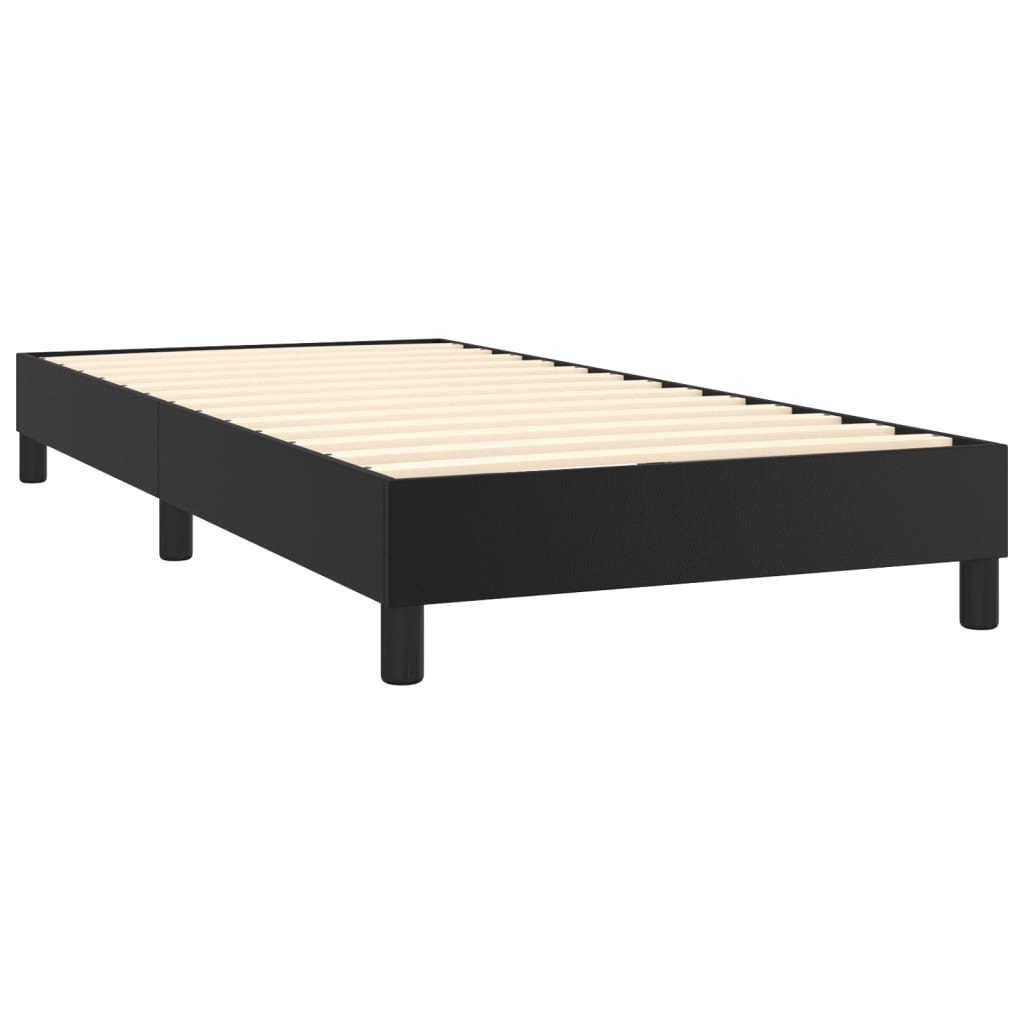 vidaXL Boxspring posteľ s matracom a LED čierna 80x200 cm umelá koža