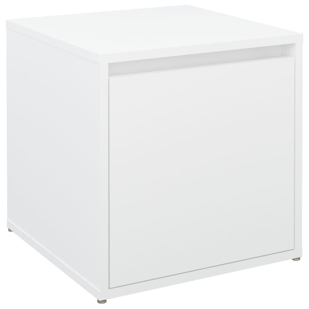 vidaXL Box so zásuvkou, biely 40,5x40x40 cm, kompozitné drevo