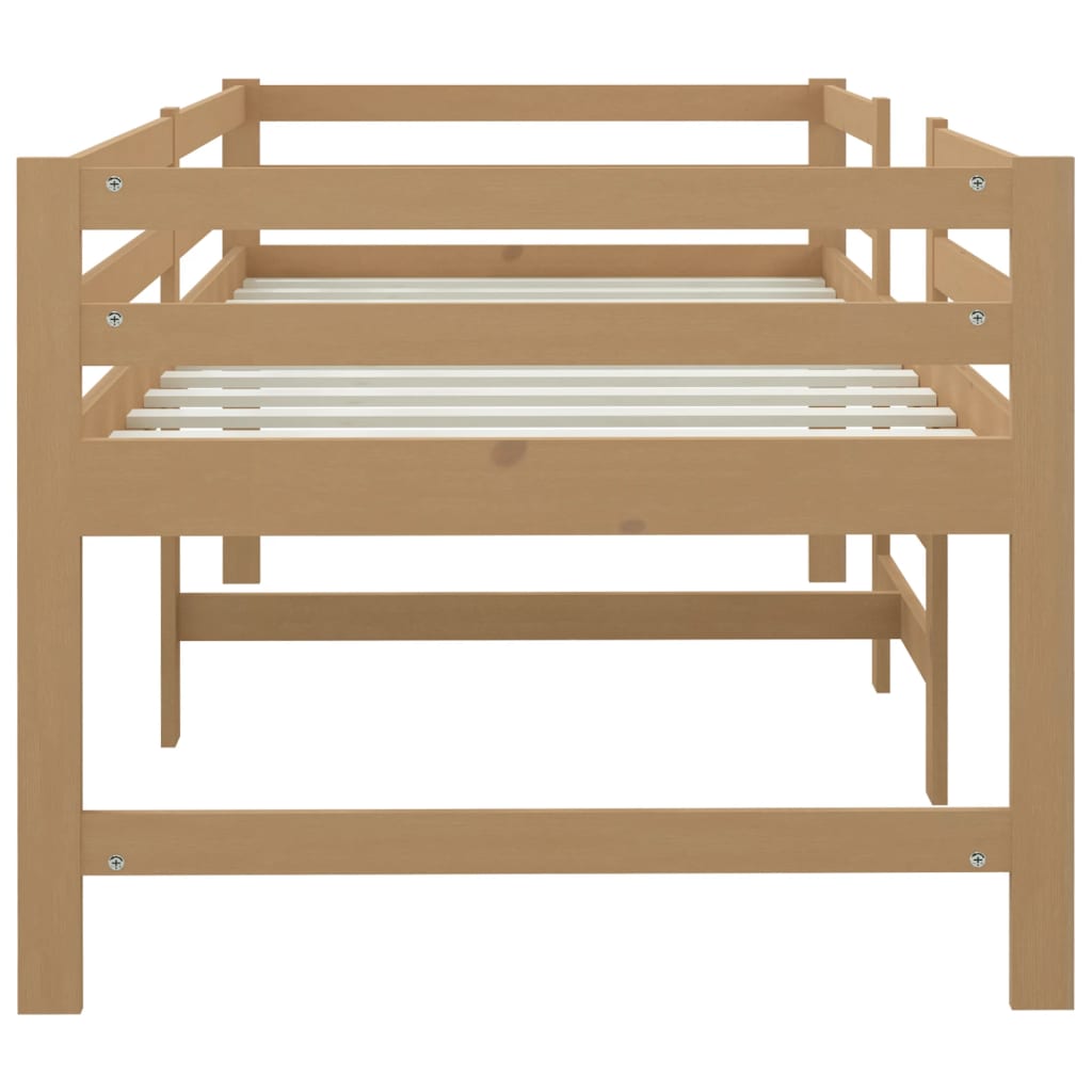 vidaXL Stredne vysoká posteľ, medovo hnedá, borovicový masív 90x200 cm